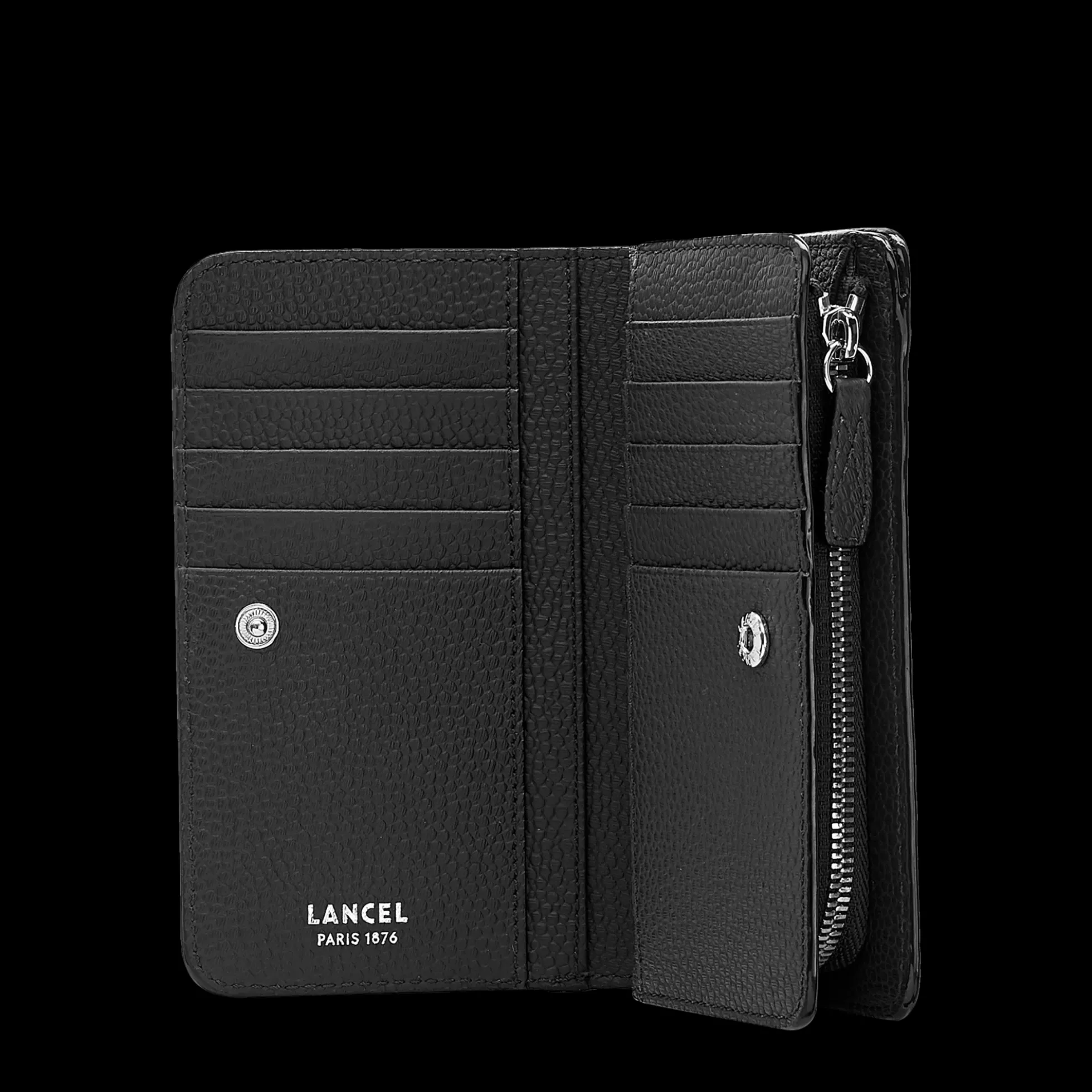 Portefeuille rectangulaire compact zippé